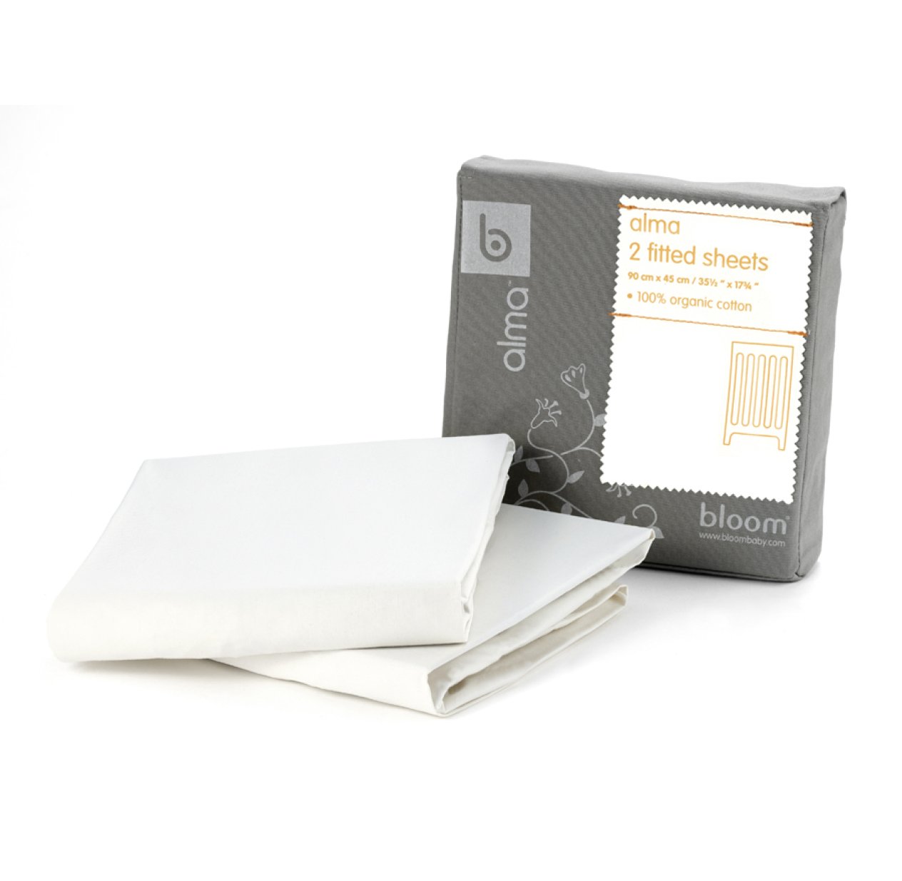 Set de 2 draps housse pour lit Alma Mini - Blanc coconut